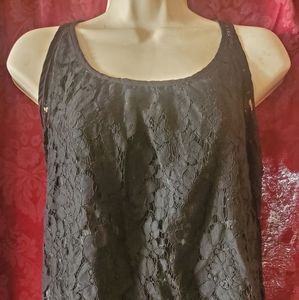 Black lace cold shoulder blouse